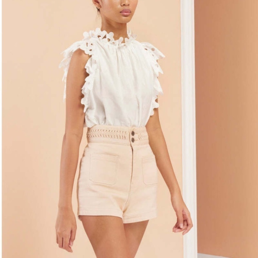Magali Pascal Birkin High-Rise Shorts NWT Ecru Cream High Waist Women’s Short